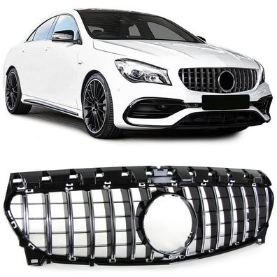 Sport Kühlergrill Schwarz Chrom für Mercedes CLA C117 W117 16-19 Facelift