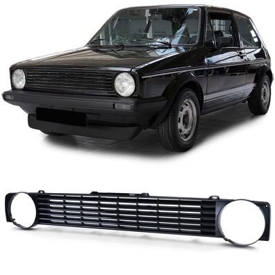 Sport Kühlergrill ohne Emblem Schwarz für VW Golf 1 + Cabrio + Caddy