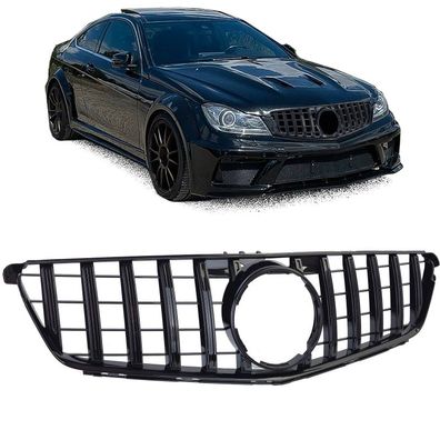 Sport Kühlergrill Schwarz Glanz für Mercedes C Klasse W204 S204 C204