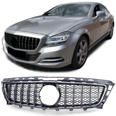 Sport Kühlergrill Chrom Schwarz für Mercedes CLS C218 X218 Vorfacelift 11-14