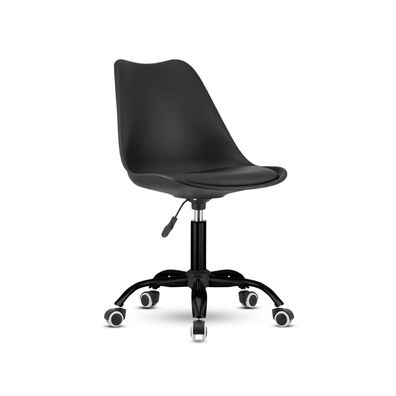Best For Home Drehstuhl Schwarzer Bürostuhl Ergonomisch Höhenverstellbar mit Rollen