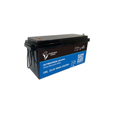 Ultimatron Batterie Lithium 25.6V 100Ah LiFePO4 Smart BMS Avec Bluetooth