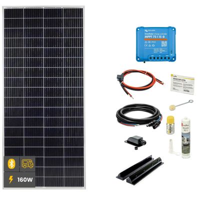 160 W SOLA Frame Mono Wohnmobil Komplettset schwarz