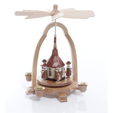 Pyramide mit Kirche BxHxT ca 17x25x17 cm NEU Weihnachtspyramide Holzpyramide