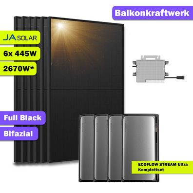 2670W Balkonkraftwerk mit EcoFlow Stream Ultra 1,92kWh & 800W Wechselrichter