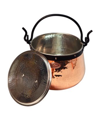 CopperGarden®" Kupferkessel 10 Liter | Handverzinnt & Deckel
