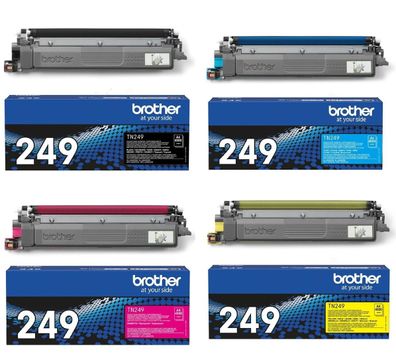 Original Brother TN-249BK Toner Multipack 4er SET schwarz cyan magenta gelb