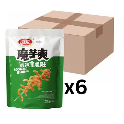 6er-Pack Weilong Konjac Shuang Snack Sour & Hot 252g