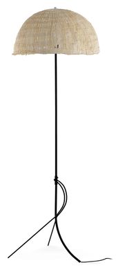 Stehlampe aus schwarzem Metall 50x50x143 mit Pappmaché-Schirm