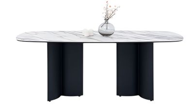 Moderner schwarz-weißer Esstisch Holztisch Möbel für das Esszimmer