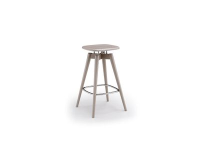Barhocker mit quadratischer Sitzfläche und stabilem Holzgestell