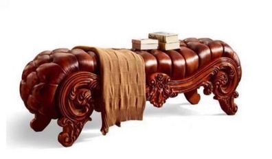 Polstersitzbank Sitzbank Bank Schlafzimmer Sitzmöbel Holzbank Luxuriöses