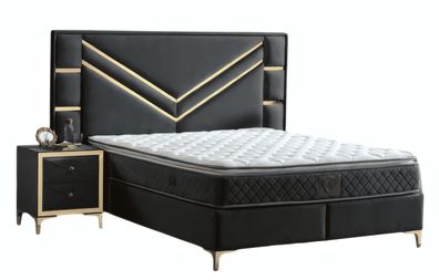 Luxuriöses Möbel Bett Komplettmöbel 2x Nachttische Schlafzimmer Set 2tlg