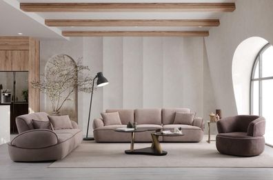 Hochwertige Sitzgarnitur Designer Polstersofas Couchtisch Sessel