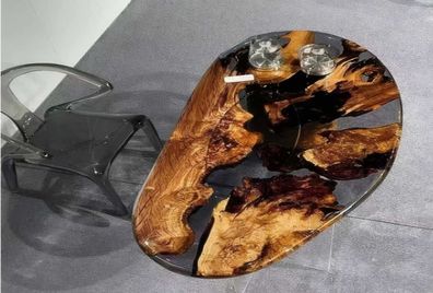 Designer-Epoxidharztisch Tropfenform Luxuriöse Esszimmer Möbel