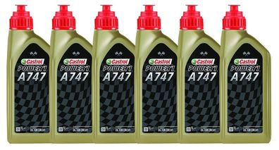 Castrol Power 1 A747 Motoröl mit Rizinusanteil 2 Takt Hochleistungsöl 6x1 Liter
