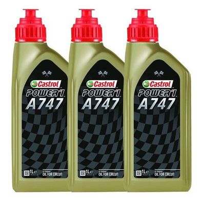 Castrol Power 1 A747 Motoröl mit Rizinusanteil 2 Takt Hochleistungsöl 3x1 Liter