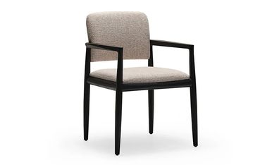 Beige Esszimmerstuhl, Holzgestell, Modern, Innenbereich, Einfarbig