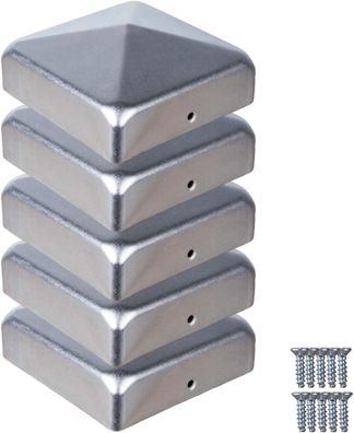 ATTAS Pfostenkappen (5 Stück) inkl. Schrauben aus Metall für Metall-/Holzpfosten