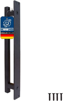 ATTAS Schiebetürgriff Stahl Schwarz | Quadratrohr | Scheunentor Griff für Innen Außen
