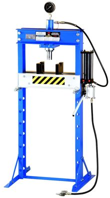20t Werkstattpresse, Manuell und Pneumatisch, Rahmen verschraubt, blau J20HA, 01801