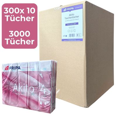 FRIPA Taschentücher 300x 10 Tücher 4-lagig 3000 Tücher Papier-Taschentücher