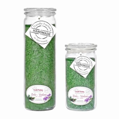 Candle Factory Kerzen-Set Zirbe - Verbene Big + Mini Jumbo Duftkerze Dekokerze