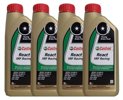 Castrol React SRF Racing ISO 4925 Class 4 SAE J 1703 4x1 Liter Bremsflüssigkeit