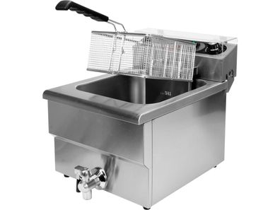 Gastro Fritteuse 1x12L mit Ablasshahn 5000W 550x365x400mm 380-400V