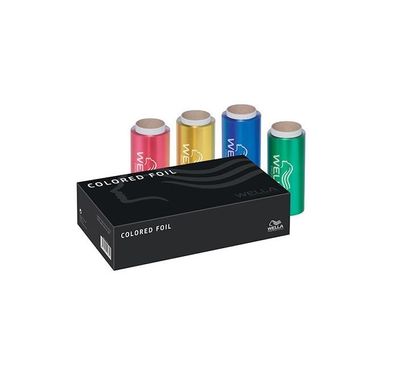 Wella Alu-Strähnen-Folien bunt 4er-Pack 29 my, 12 cm x 50 m