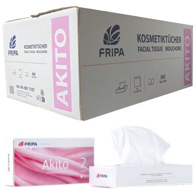 FRIPA Kosmetiktücher 40x Box je 100 Tücher 2-lagig Taschentuchbox Taschentücher