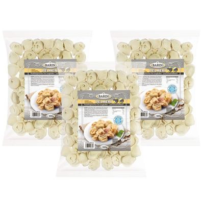 BARIN-Set: 3x Pelmeni Elita - Nudelteigtaschen mit Schweine- und Jungbullenfleisch,