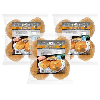 BARIN-Set: 3 x Belaschi - Hefeteigtaschen mit Fleisch (gesamt Netto 1425 g)