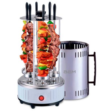 BEM Neo Tischgrill, Schaschlikgrill als Standgrill und Elektrogrill inkl. 12 Spieße