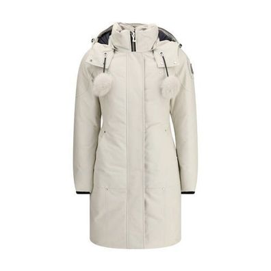 Moose Knuckles White Cotton Parka