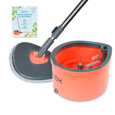 Wischeimer ORBITA Set: Bodenwischer 2-in-1 mit Auswringfunktion & Reinigungsblätter