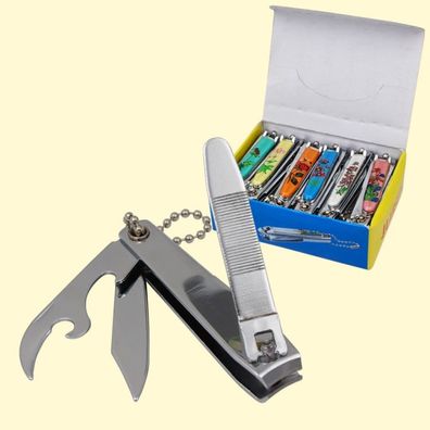 Nagelknipser mit Flaschenöffner und Messer, 7 cm
