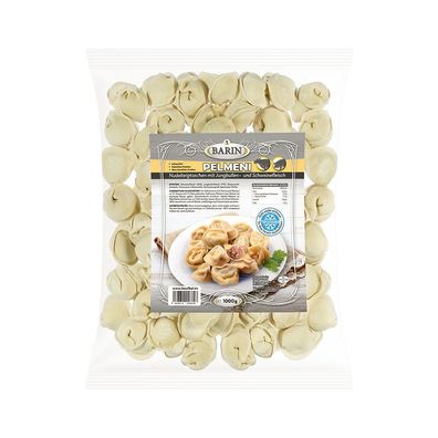 BARIN Pelmeni Elita - Nudelteigtaschen mit Schweine- und Jungbullenfleisch, 1000 g