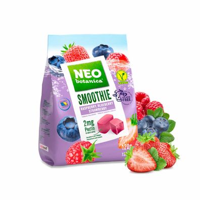 NEO Botanica Smoothie Fruchtgummibonbons mit Blaubeeren, Erdbeeren, Himbeeren, 120g