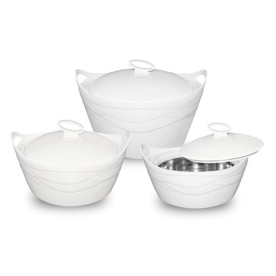 SMAK Thermoschüssel 3er Set mit Deckel (2.5, 3.5 und 5 Liter)