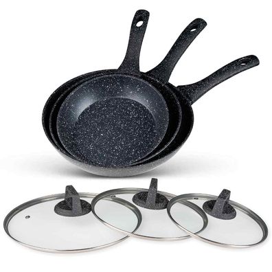 Kaufbei Pfannen-Set mit Glasdeckeln ? 3-teilig (20, 24, 28 cm)