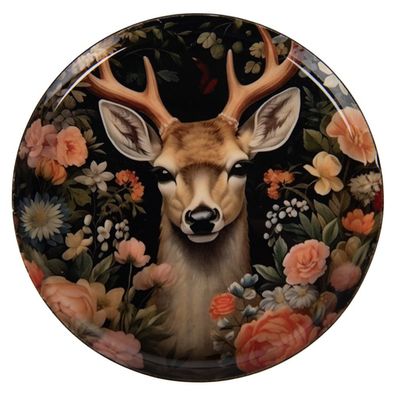 Clayre & Eef Untersetzer für Gläser Ø 11x1 cm Schwarz Metall (Gr. Ø 11x1 cm)