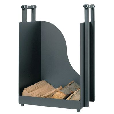 Holzkorb Holzkiste Kaminholzkorb anthrazit beschichtet B H T = 40 x 57 x 36 cm