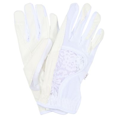 Equipage Larissa - stylischer Reithandschuh mit Spitze, weiß