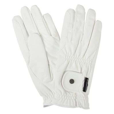 CATAGO Elite Reithandschuhe aus hochwertigem PU-Leder, weiß