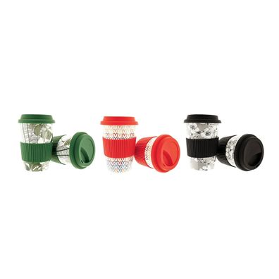 Kaffeebecher To Go, Porzellan Coffee to go Becher mit Deckel 200ml ZH3