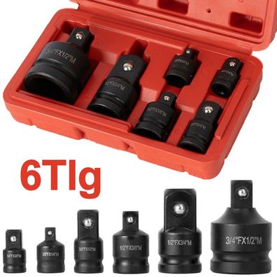 6tlg Stecknuss Adapter Satz Schlagschrauber Nuss Set 1/4 3/8 1/2 auf 3/4 Zoll DE