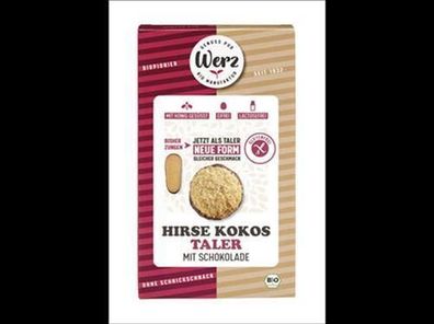 Naturkornmühle Werz 3x Hirse Kokos Taler mit Schokolade, Vollkornkekse, glutenfr