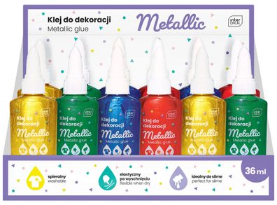 Interdruk Dekor-Metallic-kleber 36ml 4 Farben (blau, rün, ot, gold)