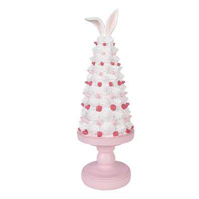 Clayre & Eef Dekorationsfigur Kuchen Ø 14x39 cm Rosa Kunststoff (Gr. Ø 14x39 cm)